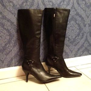 Ralph Lauren black leather equestrian style dress boot sz 8